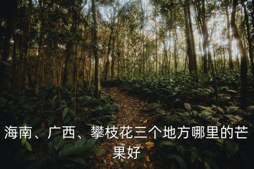 海南、廣西、攀枝花三個地方哪里的芒果好