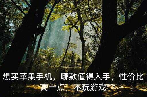 想買蘋果手機，哪款值得入手，性價比高一點，不玩游戲