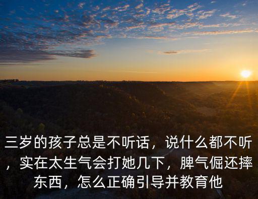河南話孩子不聽話怎么說,三歲的孩子總是不聽話