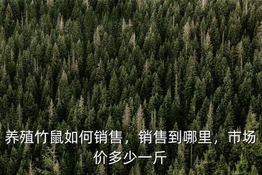 養(yǎng)殖竹鼠如何銷售，銷售到哪里，市場價(jià)多少一斤