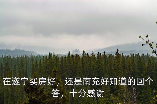 遂寧哪里買房最好,在遂寧買房好