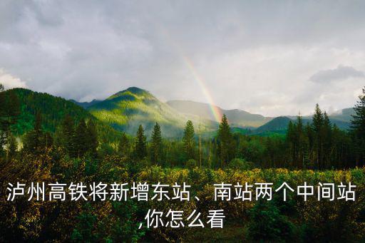 瀘州高鐵將新增東站、南站兩個(gè)中間站,你怎么看