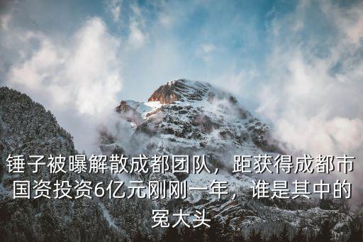 錘子被曝解散成都團(tuán)隊(duì)，距獲得成都市國(guó)資投資6億元?jiǎng)倓傄荒?，誰(shuí)是其中的冤大頭