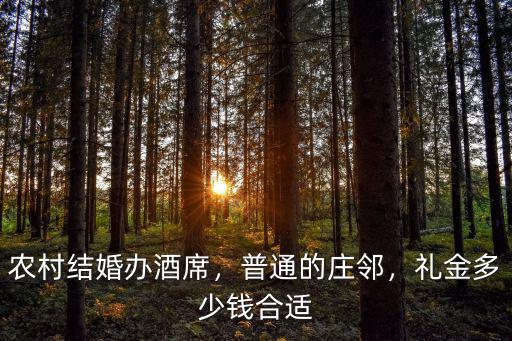 農(nóng)村結(jié)婚辦酒席，普通的莊鄰，禮金多少錢合適