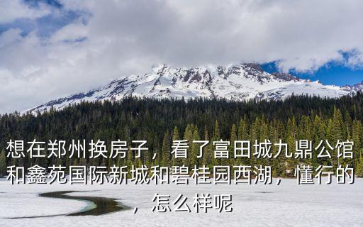 想在鄭州換房子，看了富田城九鼎公館和鑫苑國際新城和碧桂園西湖，懂行的，怎么樣呢