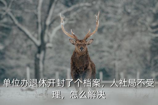 單位辦退休開封了個檔案，人社局不受理，怎么解決