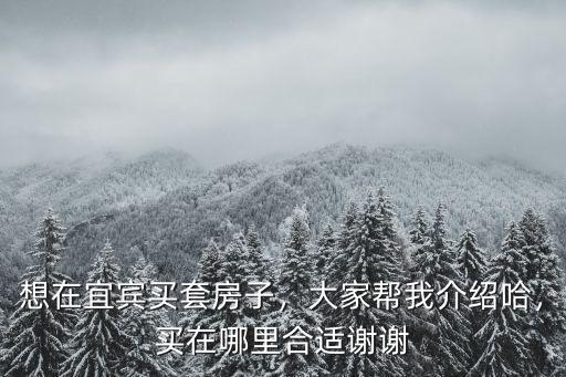 想在宜賓買套房子，大家幫我介紹哈，買在哪里合適謝謝