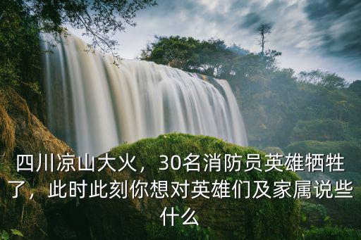 四川涼山大火，30名消防員英雄犧牲了，此時此刻你想對英雄們及家屬說些什么