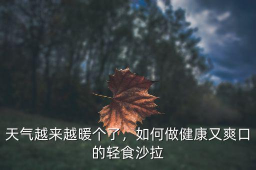 漯河輕食沙拉怎么做,如何做健康又爽口的輕食沙拉