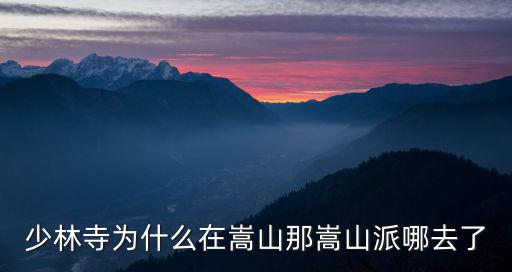 嵩山少林在河南哪里,少林寺為什么在嵩山