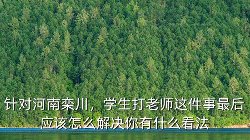 洛陽欒川打老師事情怎么樣了,洛陽欒川雷灣村