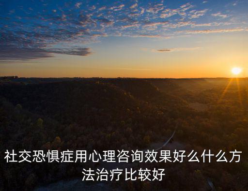 社交恐懼癥用心理咨詢效果好么什么方法治療比較好