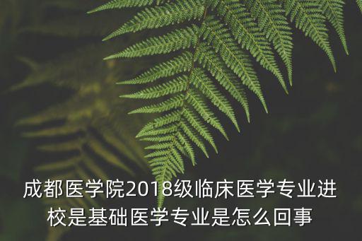 成都醫學院2018級臨床醫學專業進校是基礎醫學專業是怎么回事