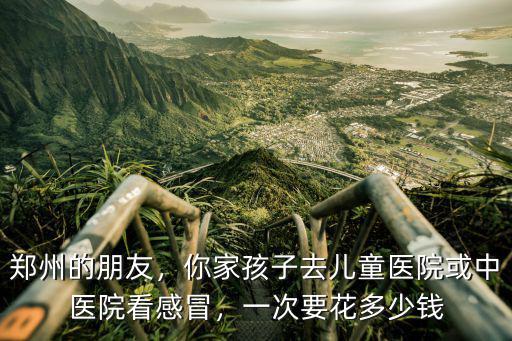 鄭州的朋友，你家孩子去兒童醫院或中醫院看感冒，一次要花多少錢