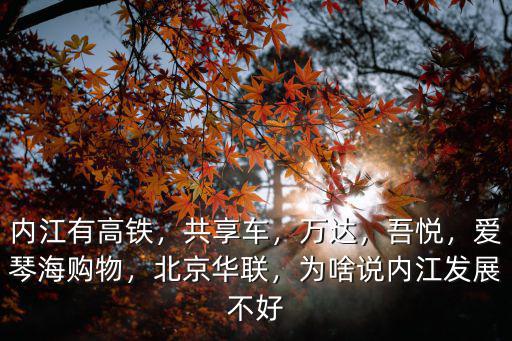 內江市現在哪里有發展,你認為內江有哪些發展的潛力