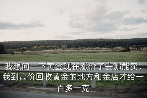 我想問一下黃金現在漲價了去哪能賣，我到高價回收黃金的地方和金店才給一百多一克