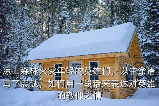 涼山森林火災年輕的英雄們，以生命譜寫了忠誠，如何用一段話來表達對英雄的敬仰之情