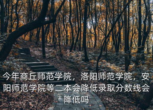 今年商丘師范學院，洛陽師范學院，安陽師范學院等二本會降低錄取分數線會降低嗎