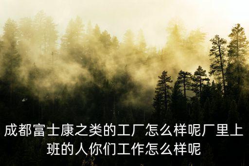 成都富士康之類的工廠怎么樣呢廠里上班的人你們工作怎么樣呢