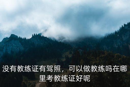 宜賓哪里考小車教練證,在哪里考教練證好呢