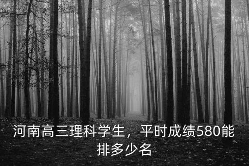 499分河南理科能排多少名,平時成績580能排多少名