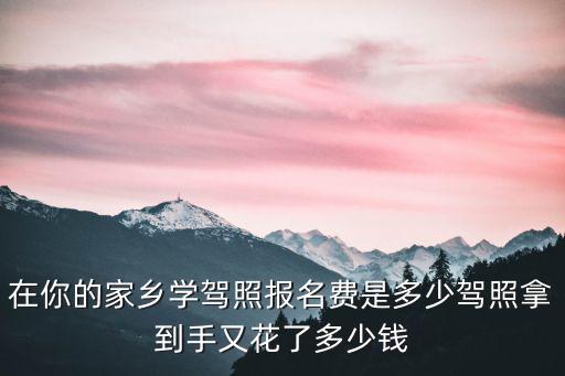 淮南考駕照報名費多少錢,現在考駕照大概需要花多少錢
