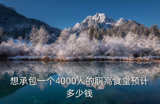 滁州高校食堂承包多少錢,多少錢的承包費能干