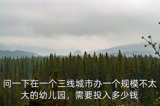 濮陽幼兒園投入需要多少錢,需要投入多少錢