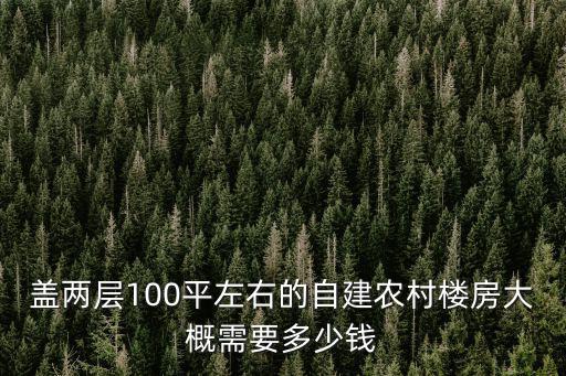蓋兩層100平左右的自建農(nóng)村樓房大概需要多少錢