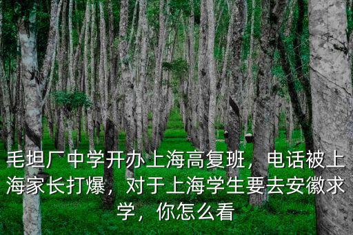 安徽毛坦中學多少學生,對于上海學生要去安徽求學