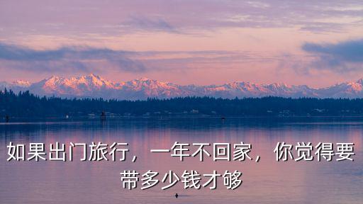 如果出門旅行，一年不回家，你覺得要帶多少錢才夠