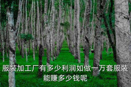 服裝加工廠有多少利潤如做一萬套服裝能賺多少錢呢