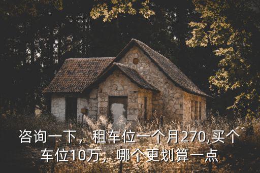 合肥買一個車位多少錢一個月,租車位一個月270