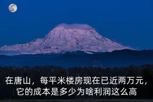在唐山，每平米樓房現(xiàn)在已近兩萬(wàn)元，它的成本是多少為啥利潤(rùn)這么高