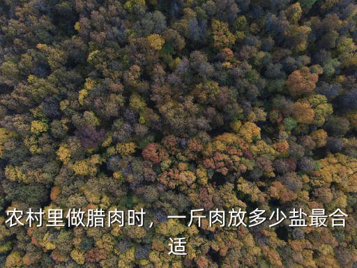 農村里做臘肉時，一斤肉放多少鹽最合適