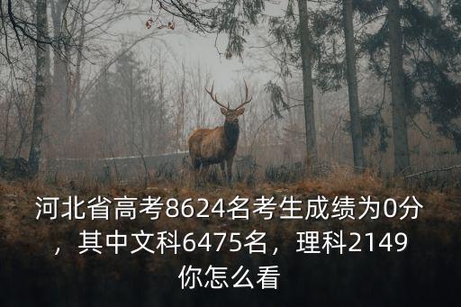 河北省高考8624名考生成績為0分，其中文科6475名，理科2149你怎么看
