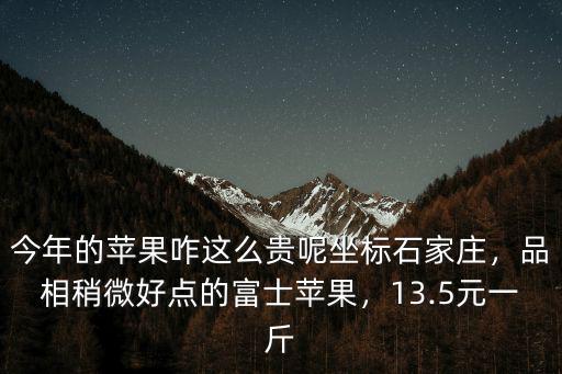 今年的蘋果咋這么貴呢坐標(biāo)石家莊，品相稍微好點(diǎn)的富士蘋果，13.5元一斤