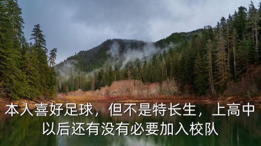 本人喜好足球，但不是特長生，上高中以后還有沒有必要加入校隊