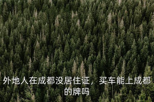 成都外地牌照在哪里買,外地人在成都沒居住證