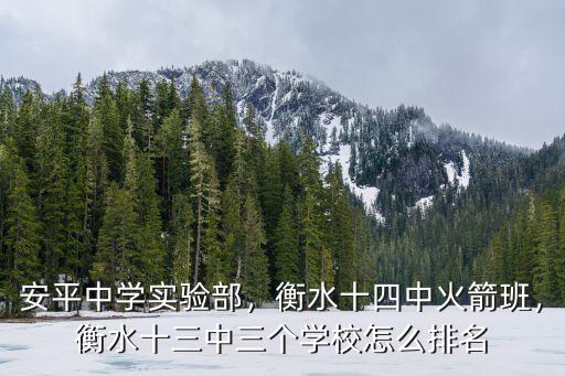 安平中學(xué)實(shí)驗(yàn)部，衡水十四中火箭班，衡水十三中三個(gè)學(xué)校怎么排名