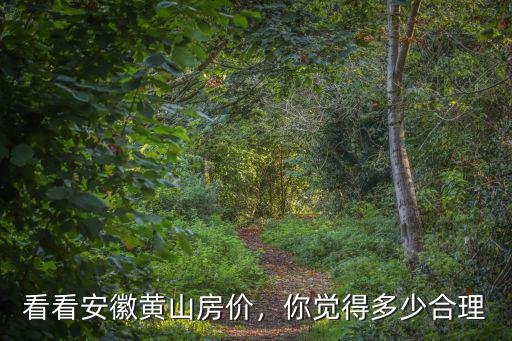 看看安徽黃山房價，你覺得多少合理