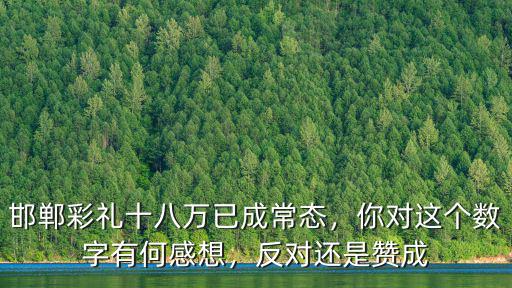 邯鄲彩禮十八萬已成常態，你對這個數字有何感想，反對還是贊成