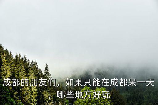 成都的朋友們，如果只能在成都呆一天，哪些地方好玩
