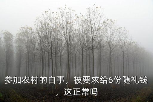 馬鞍山出份隨禮多少錢,被要求給6份隨禮錢