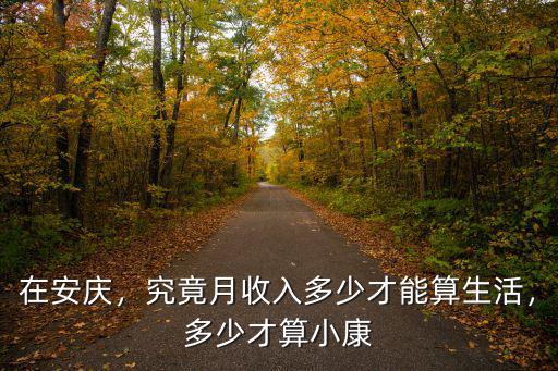 在安慶，究竟月收入多少才能算生活，多少才算小康