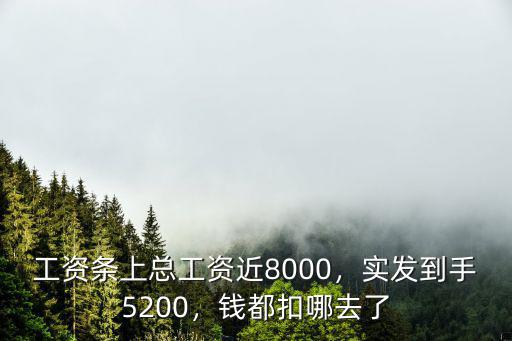 工資條上總工資近8000，實發到手5200，錢都扣哪去了