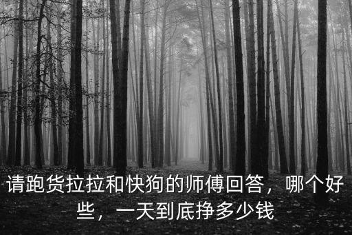 請跑貨拉拉和快狗的師傅回答，哪個好些，一天到底掙多少錢