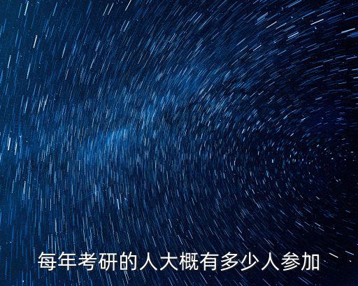 每年考研的人大概有多少人參加