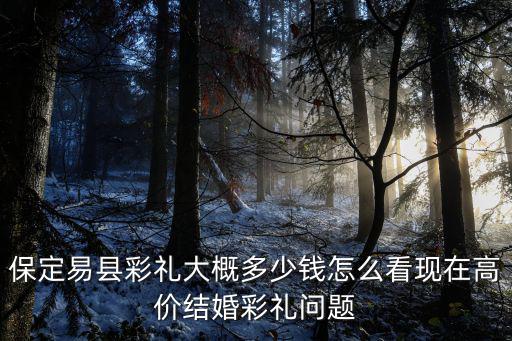 保定易縣彩禮大概多少錢怎么看現(xiàn)在高價結(jié)婚彩禮問題
