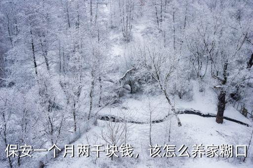 保安一個月兩千塊錢，該怎么養家糊口